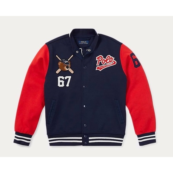 Polo Ralph Lauren Other - Polo Ralph Lauren Varsity Jacket Toddler 18M Navy Polo Bear Baseball 67 Preppy